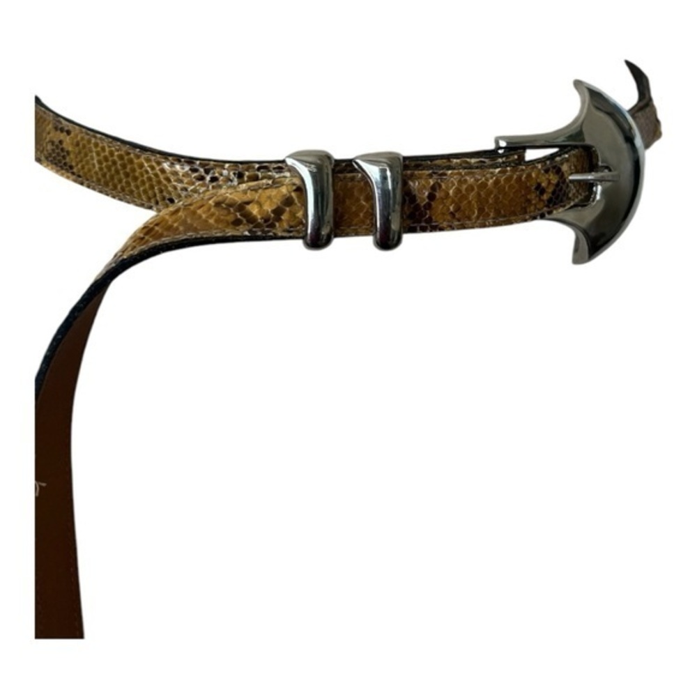 Brown Leather Belt with Nautical Buckle and Rustic Design